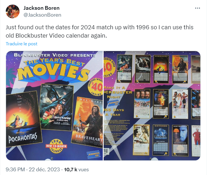 Pourquoi les calendriers de 1996 sont revendus à des prix démesurés sur  Internet - Geeko